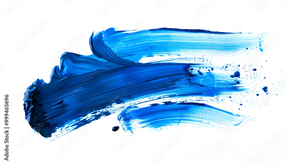 Abstract brushstroke of blue paint isolated on white Abstract brushstroke of blue paint isolated on white