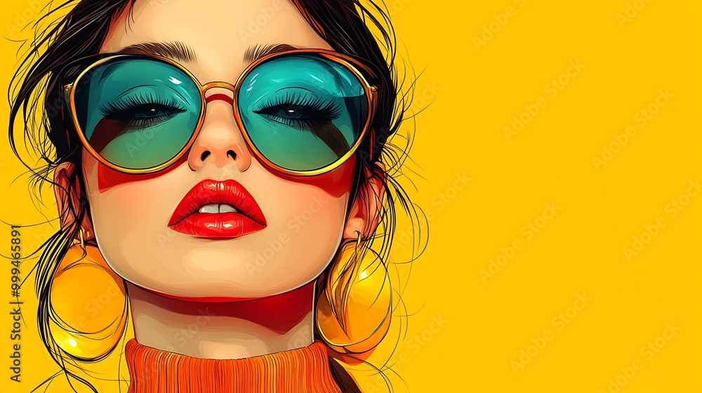Illustration of an Animated Fashion Girl on a Plain Background with Trendy Outfit and Confident Pose Illustration of an Animated Fashion Girl on a Plain Background with Trendy Outfit and Confident Pose