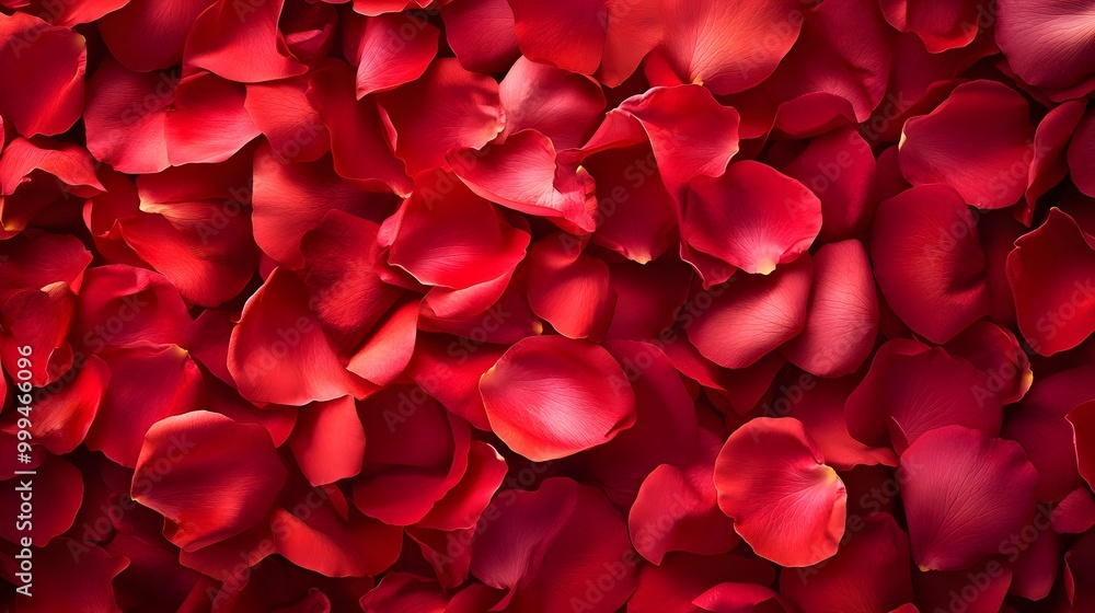 Rose petals cascading gently in a minimal abstract background capturing the feeling of love