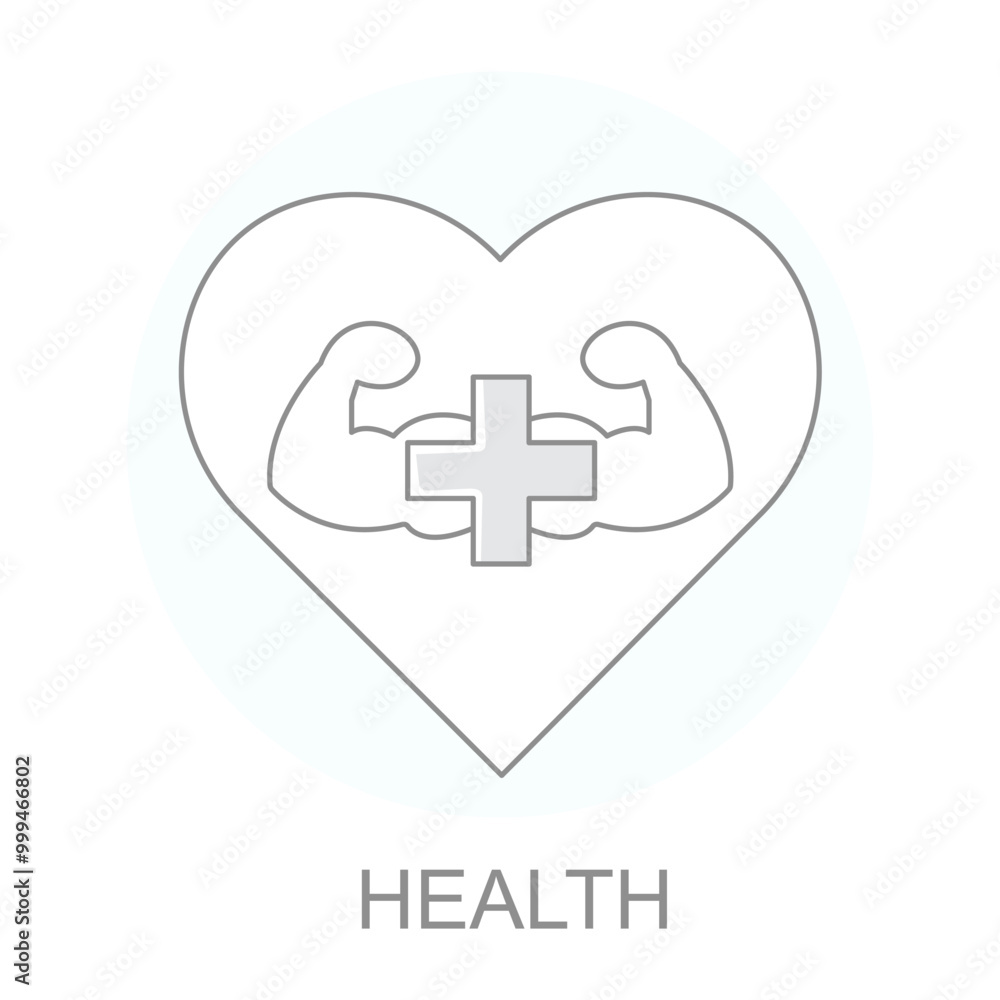 Obraz premium Vector icon for Health. Heart with a medical cross representing overall health and wellness.
