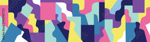 People creative abstract silhouettes multicolor vector background
