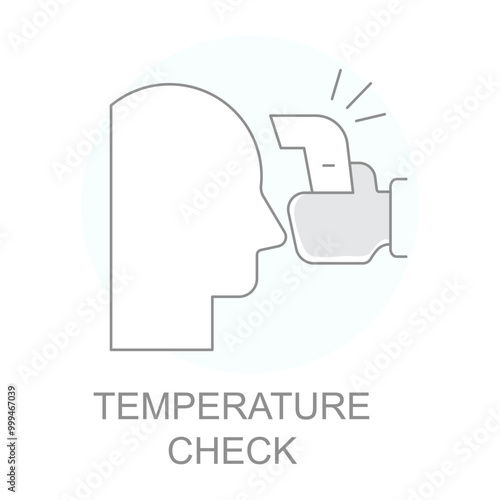 Vector icon for Temperature Check. Person undergoing temperature check representing health screening.