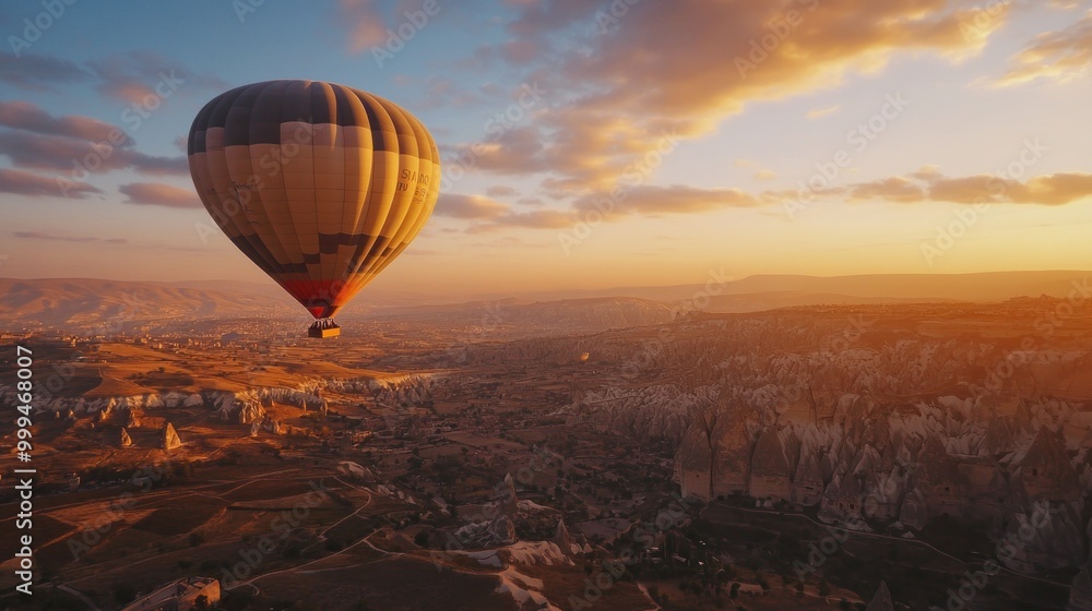Obraz premium Hot Air Balloon Over Cappadocia at Sunrise
