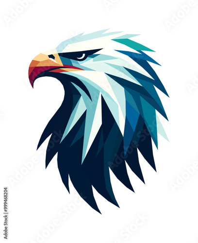 eagle head - low poly design style (artwork 2).