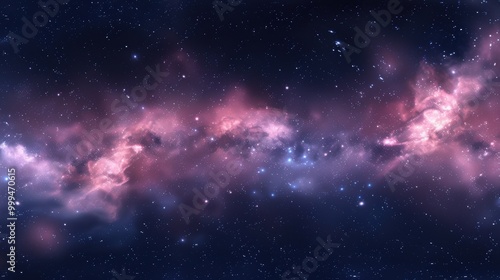 Equirectangular Nebula Sphere, immersive space background featuring a vibrant nebula and twinkling stars, perfect for creating dynamic celestial environments.