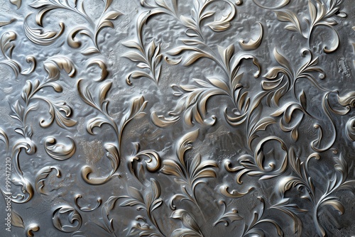 Elegant metallic textures showcasing intricate designs, reflecting light in a captivating display, ideal for modern art, industrial decor, or innovative design projects.