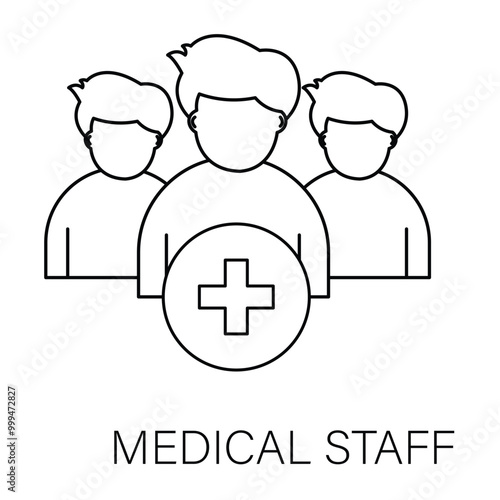 Vector icon for Medical Staff. Group of medical professionals representing healthcare team and services.