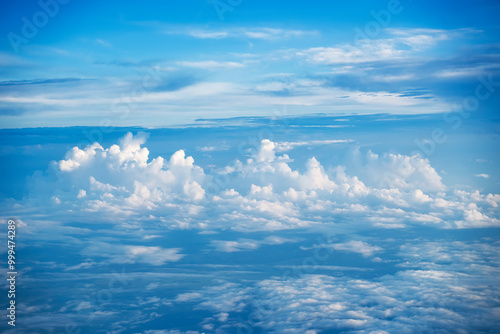 Above the clouds. flight concept.