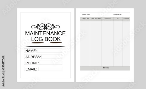 maintenance log book format