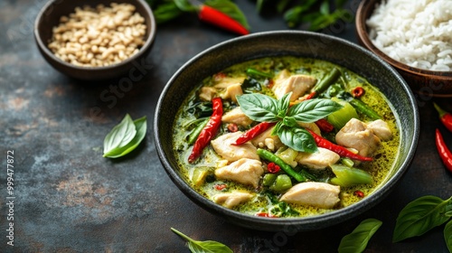 Vibrant Thai Green Curry with Chicken and Vegetables