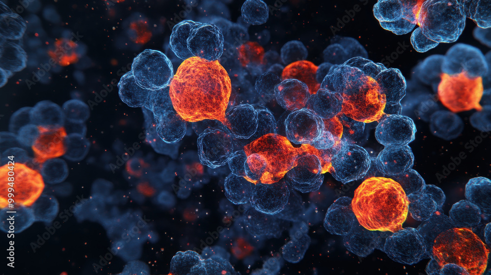 microscopic view of Human Immunodeficiency Virus (HIV-1) - Retroviridae virus, medical media image microscopic view of Human Immunodeficiency Virus (HIV-1) - Retroviridae virus, medical media image