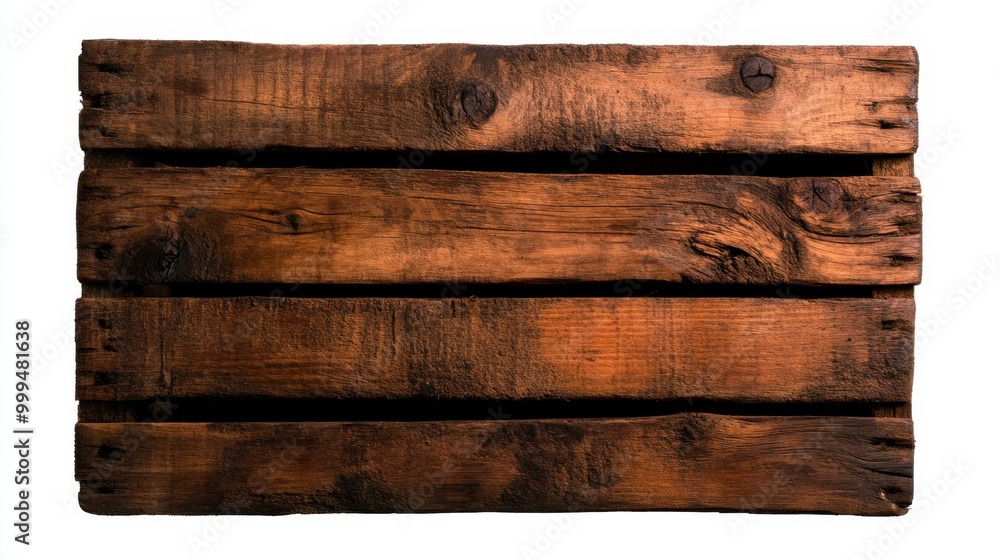 Brown wooden plank on a white isolated background. Brown wooden plank on a white isolated background.