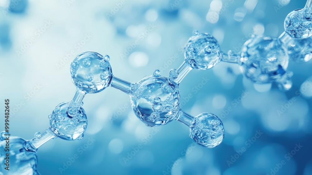 Close-Up of Molecular Structure with Blue Background Representing Science, Chemistry, and Biotechnology Concepts Close-Up of Molecular Structure with Blue Background Representing Science, Chemistry, and Biotechnology Concepts