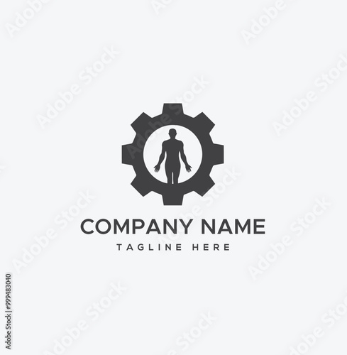 A human body with icon logo design vector template