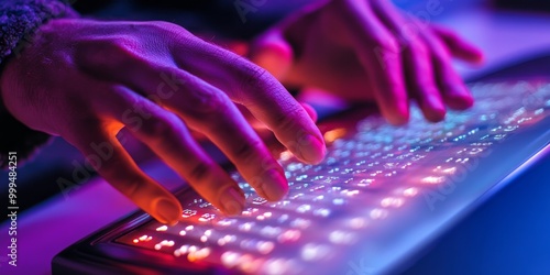 A close-up features hands using a Braille display, with soft lighting and a modern tech setting reflecting the importance of accessible design