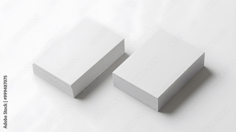 Two white US business card Mockup on white background 3D rendering. Two white US business card Mockup on white background 3D rendering.