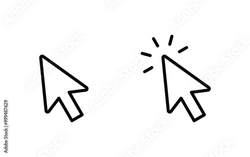 Cursor click icon, cursur click sign vector	