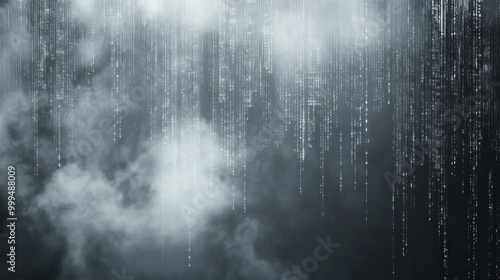 Digital Rain and Fog Abstract