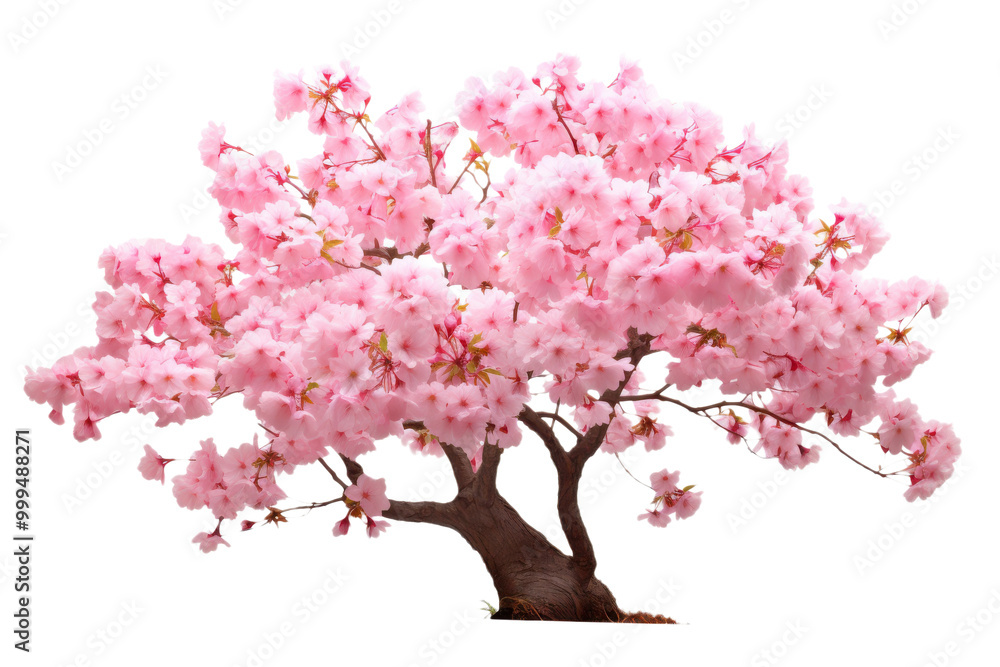 Pink cherry blossom tree isolated on transparent background Pink cherry blossom tree isolated on transparent background