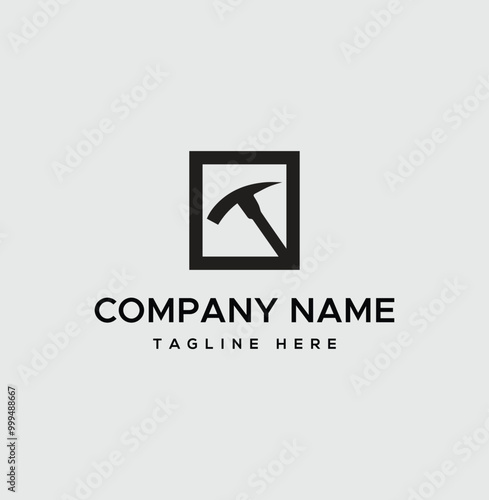 mining logo design with vector concept