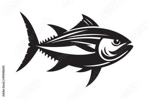 Tuna Fish Silhouette vector clipart illustration