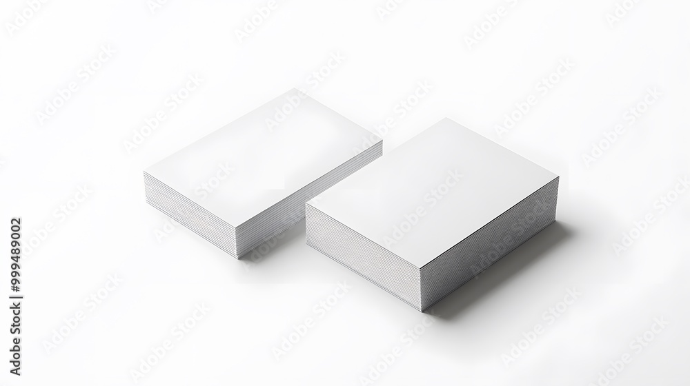 Two white US business card Mockup on white background 3D rendering. Two white US business card Mockup on white background 3D rendering.