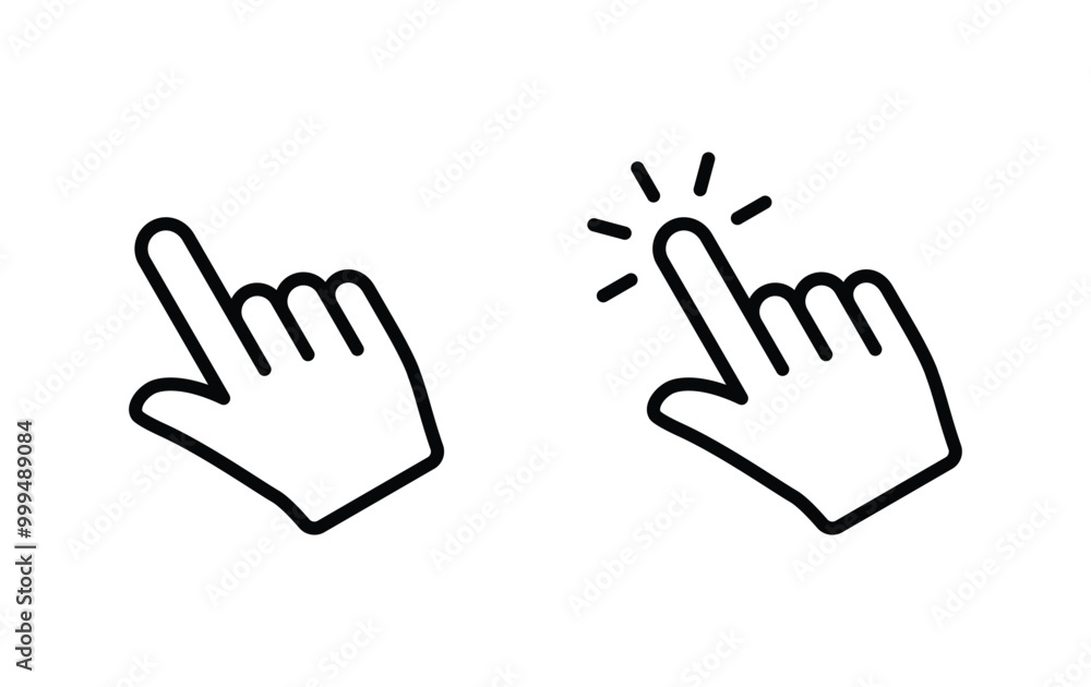 Hand cursor click icon vector. Hand pointer click icon vector Hand cursor click icon vector. Hand pointer click icon vector