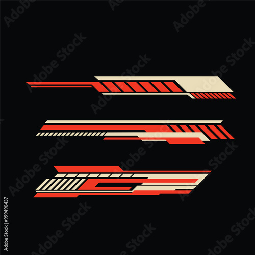 car body strip line car sticker design vector