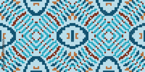 African Ethnic Design Pattern Easyfolk Embroidery, Aztec Geometric Ornament Print. Design for Carpet, Wallpaper, Clothing, Wrapping, Fabric