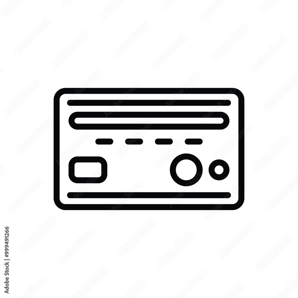 Black line icon for credit card Black line icon for credit card