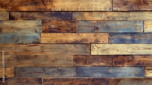 Weathered Reclaimed Wood Wall Panel with Rustic Timber Texture, Aged Oak Planks, and Grunge Surface – Perfect for Vintage Home Design, Natural Decor, and Retro Construction Backgrounds