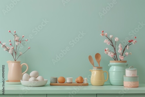 Wallpaper Mural pastel colors kitchen cook animal Torontodigital.ca