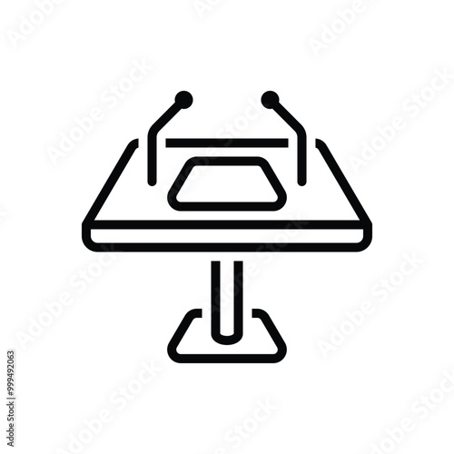 Black line icon for speech 