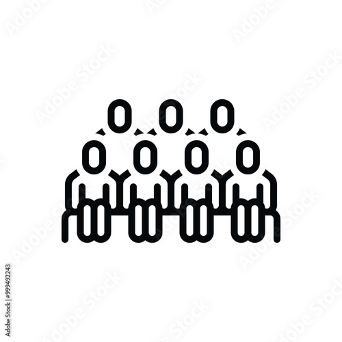 Black line icon for audience 