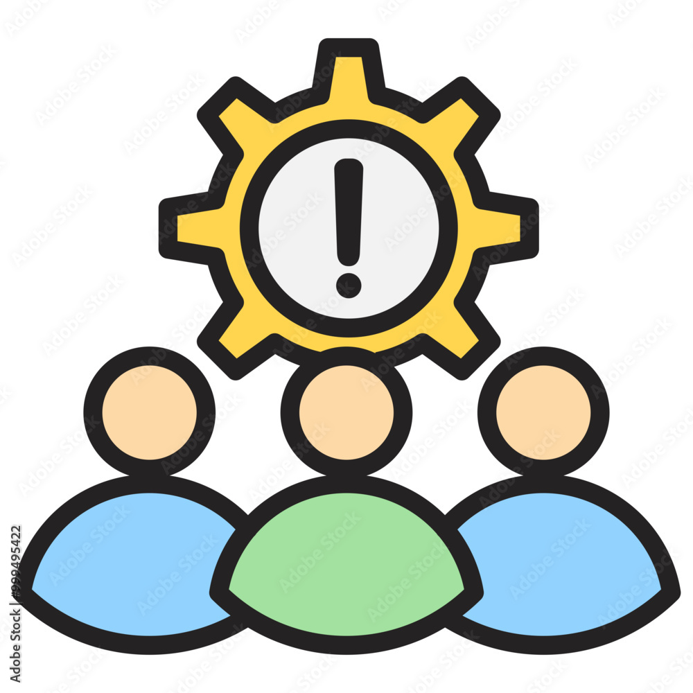 Team management icon with line color style Team management icon with line color style