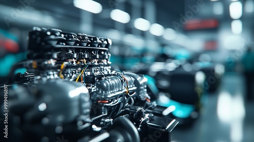 A close-up of a Formula 1 car s engine being turned off for the last time, the silence signaling the end of a storied career