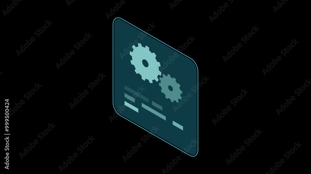 Isometric coding screen animation. Coding programming technology ...