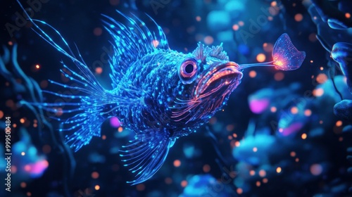 Luminous Fish in Underwater World