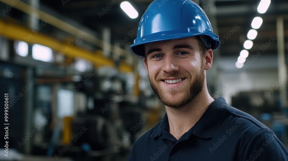 The Smiling Worker in Helmet The Smiling Worker in Helmet