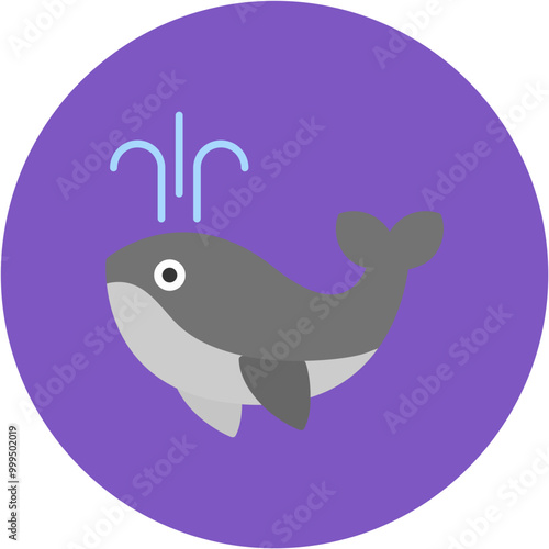 Whale icon vector image. Can be used for Coastline.