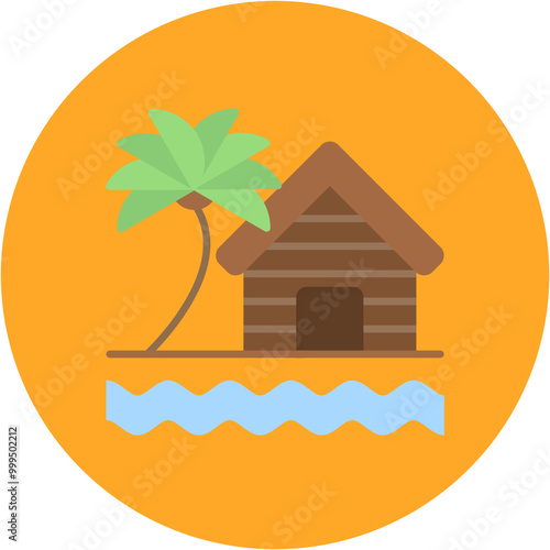 Coast House icon vector image. Can be used for Coastline.