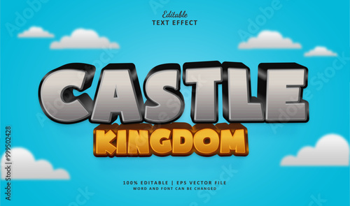 Castle Kingdom Editable Text Effect Styl3 3d Cartoon Logo Game