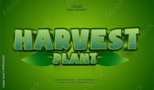 Harvest Plant Editable Text Effect 3d Style Modern Bold