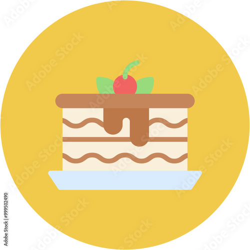 Tiramisu icon vector image. Can be used for Italy.