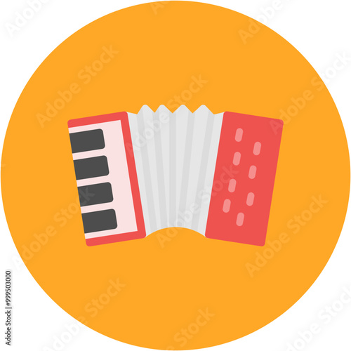 Accordion icon vector image. Can be used for Festa Junina.