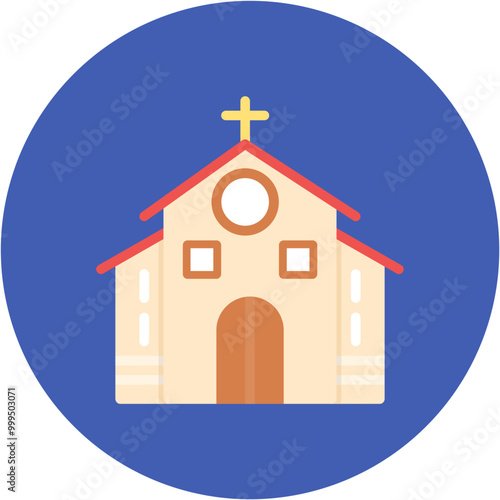 Church icon vector image. Can be used for Festa Junina.