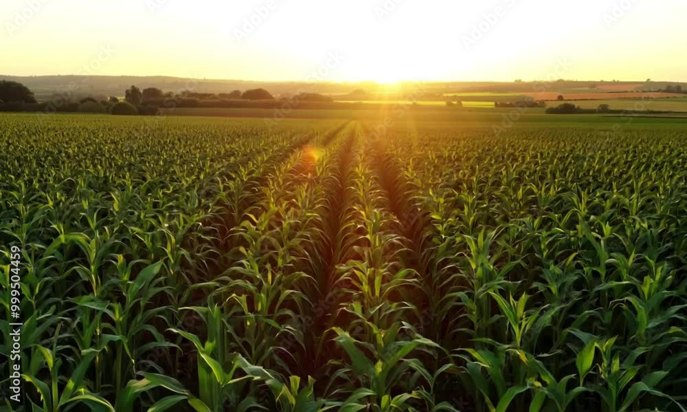 Cornfield at Sunset with a Golden Glow Cornfield at Sunset with a Golden Glow