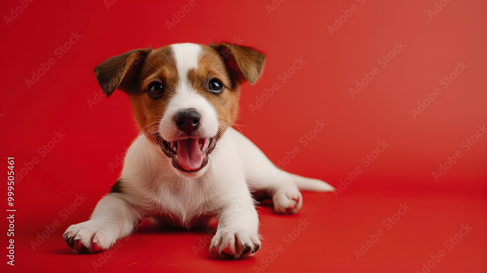 Portrait of a cute Jack Russell puppy. Neural network AI generated art