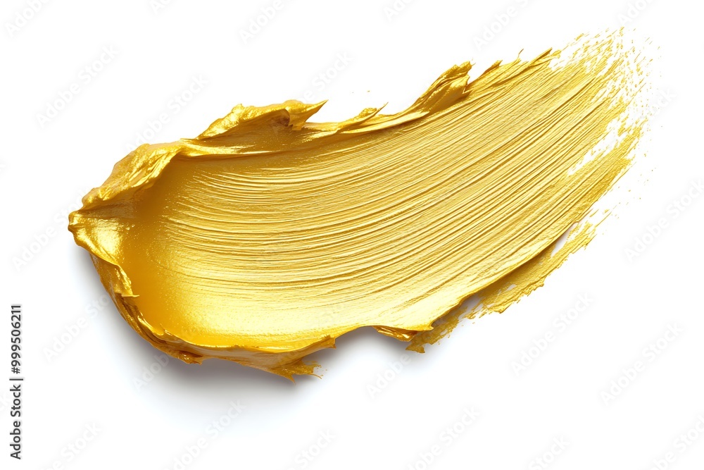 Hand painted stroke of gold paint isolated on white Hand painted stroke of gold paint isolated on white