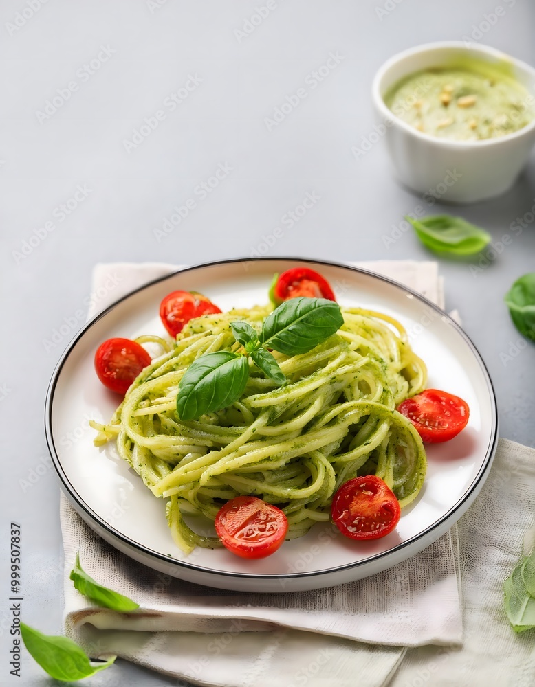 Zucchini Noodles with Pesto and Cherry Tomatoes Zucchini Noodles with Pesto and Cherry Tomatoes